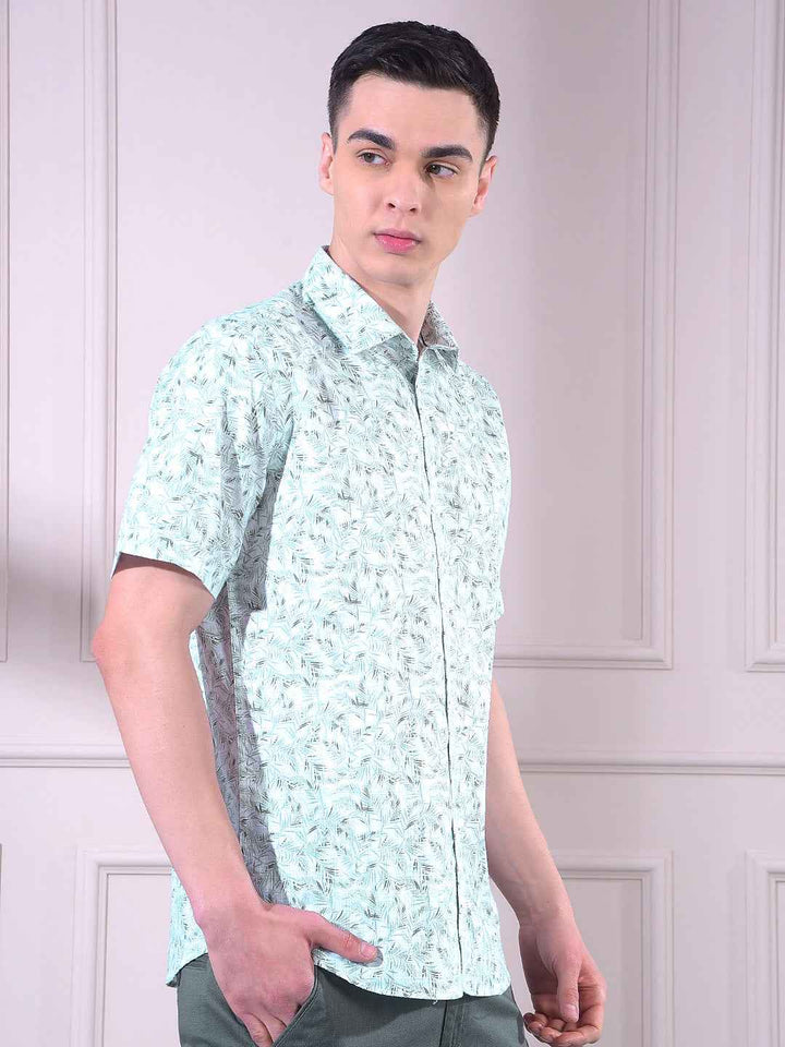 Green Floral Print Shirt