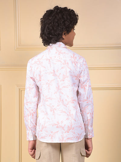 Peach Floral Print Shirt