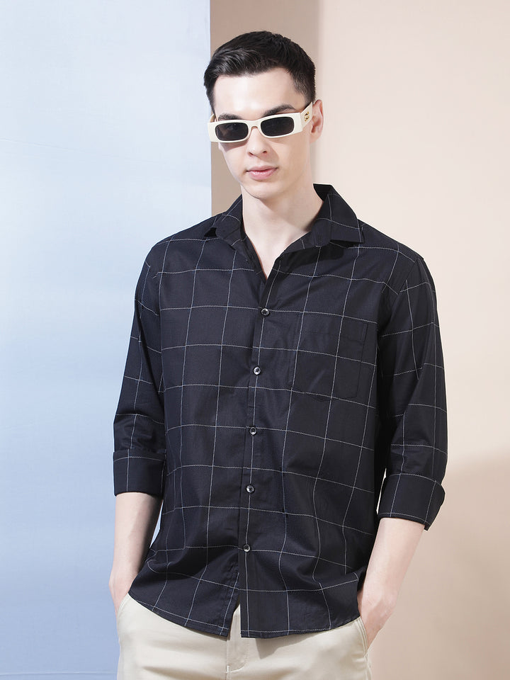 Blue Checked 100% Cotton Shirt