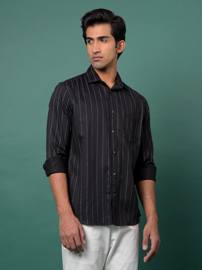 Black Vertical Stripes Shirt