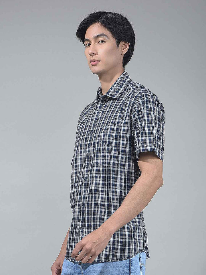 Blue Checked 100% Cotton Shirt