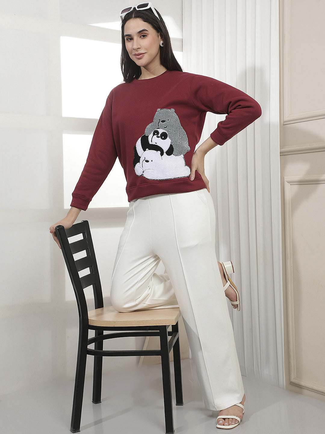 Red Graphic Print Sweatshirt