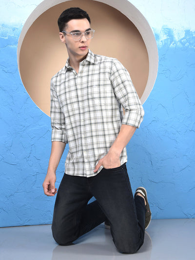 Grey Checked 100% Cotton Shirt