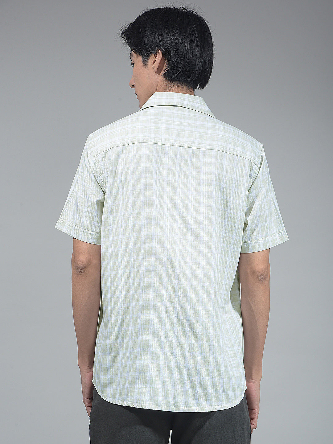 Cream Checked 100% Cotton Shirt
