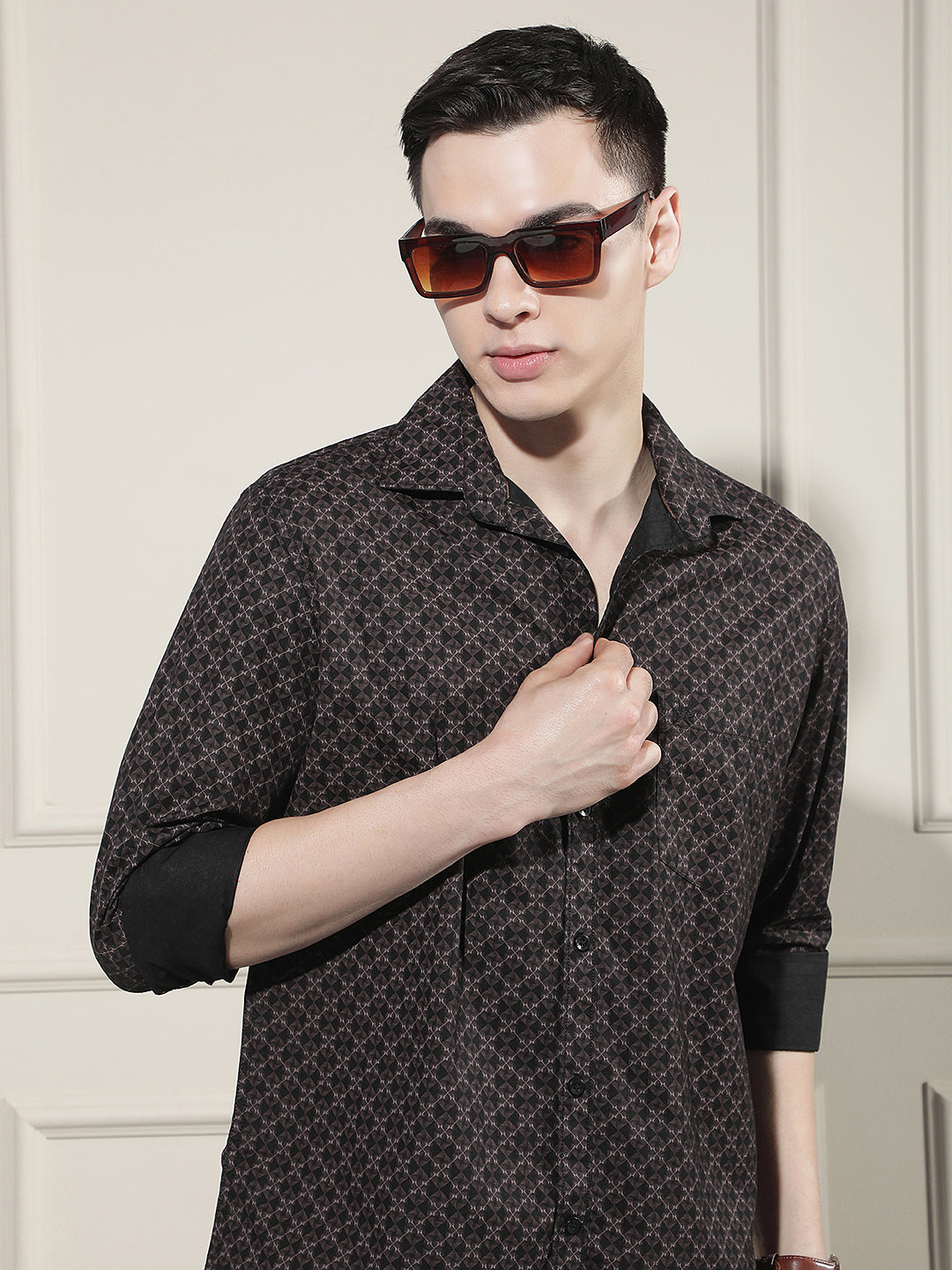 Espresso Brown Printed Shirt