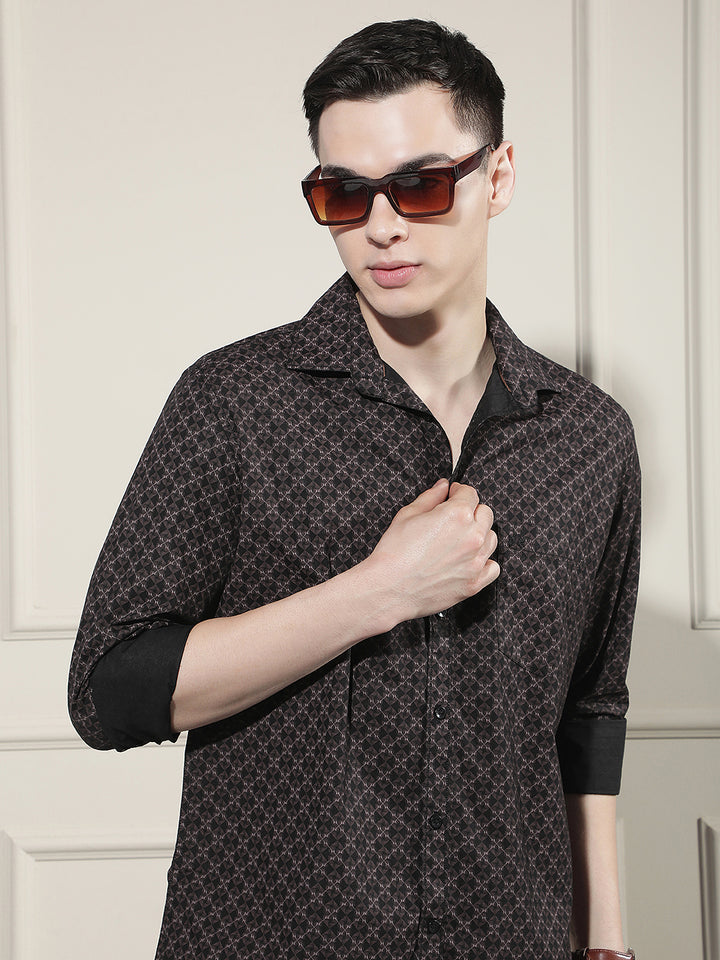 Espresso Brown Printed Shirt