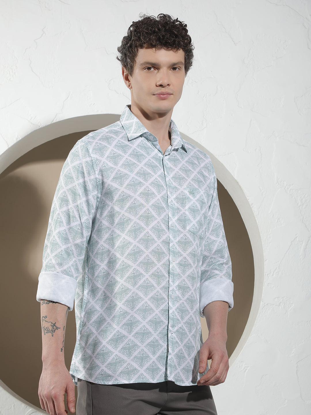 Heritage Green Printed Shirt