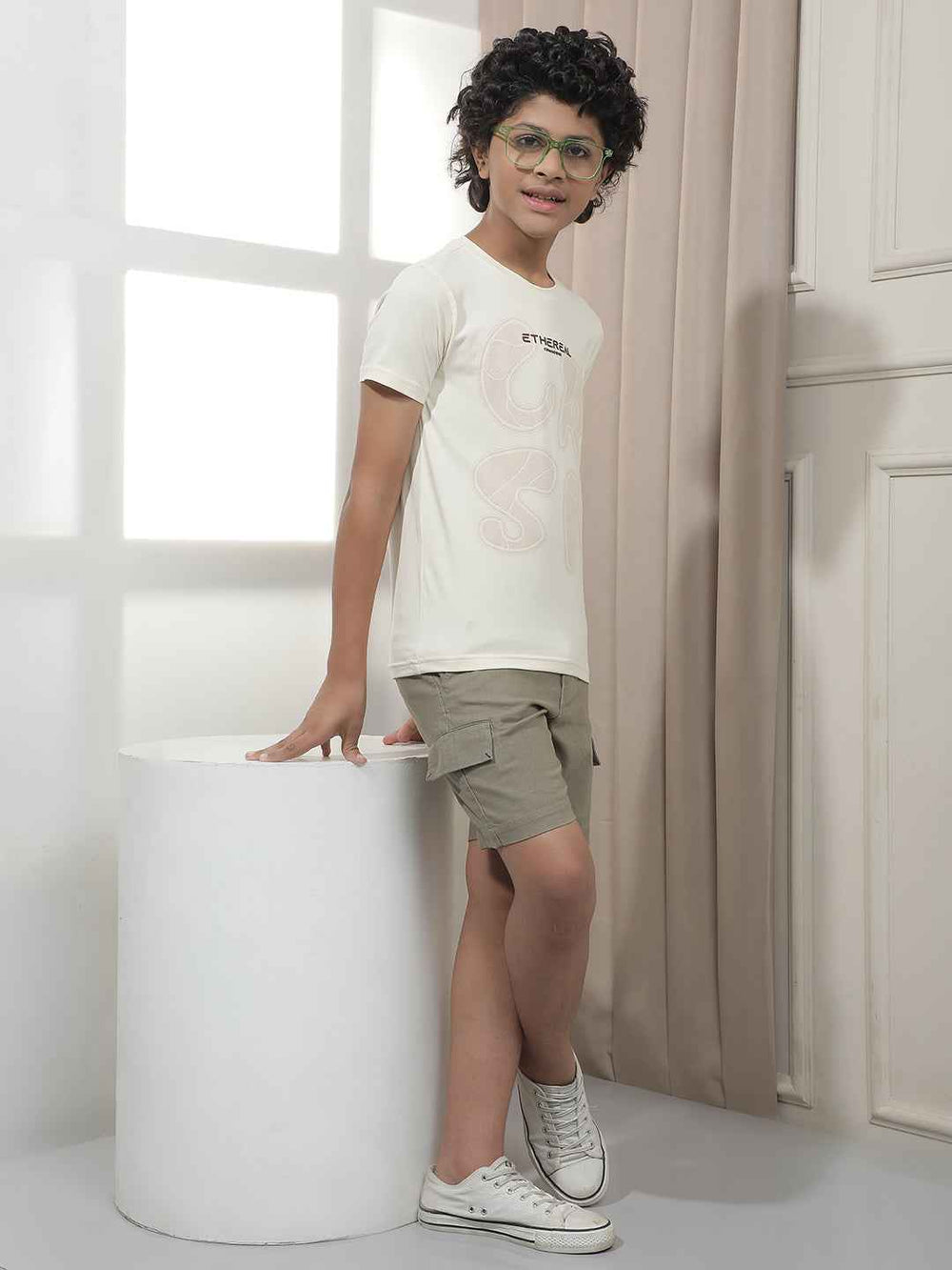 Cream Graphic Print T-Shirt