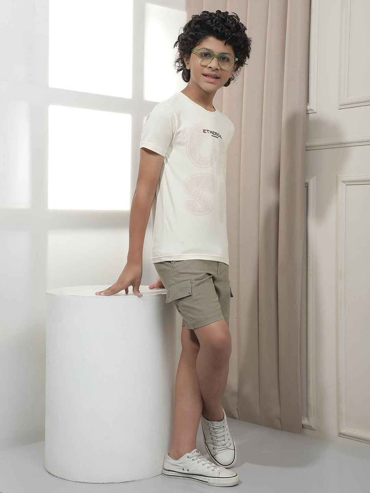 Cream Graphic Print T-Shirt