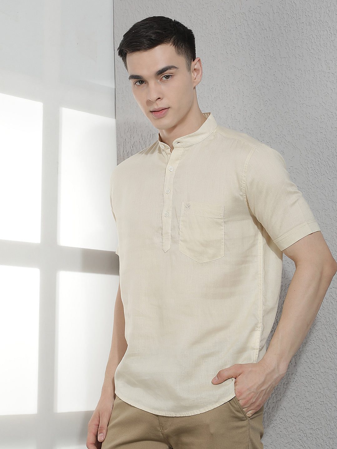 Natural Beige Linen Kurta