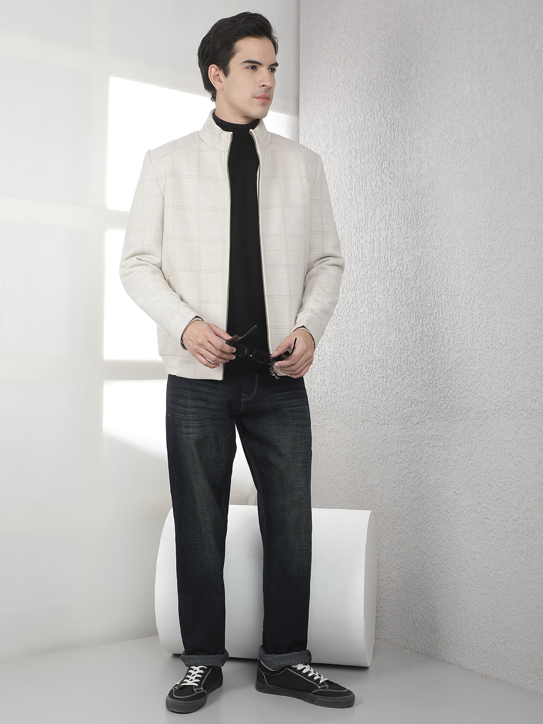 Urban Biscotti Beige Checked Jacket