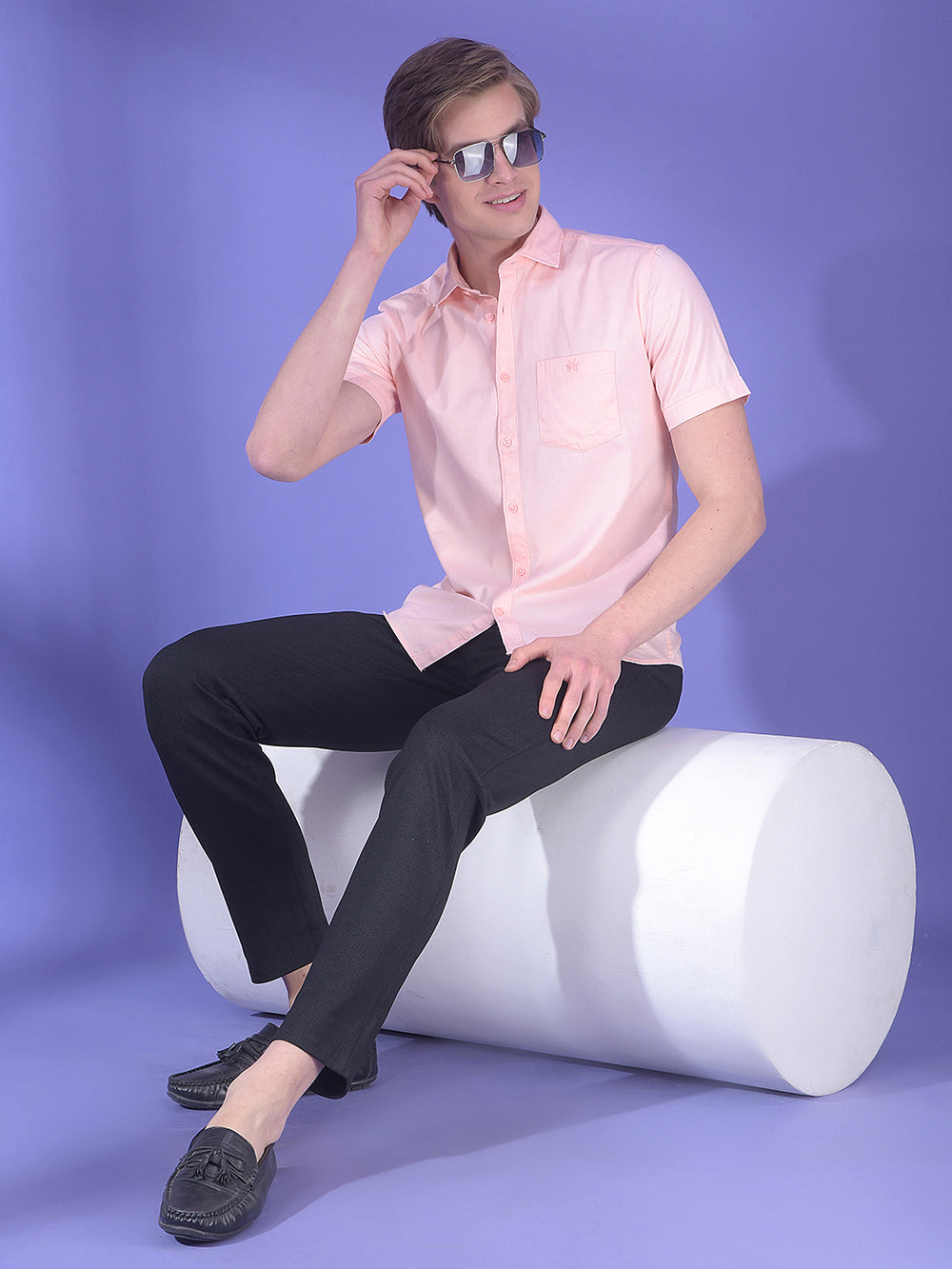 Soft Peach Short-Sleeve Shirt