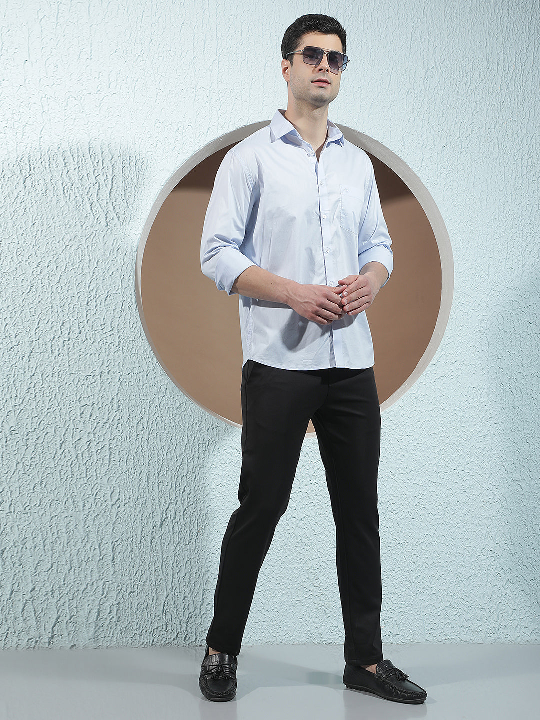 Contemporary Ocean Blue Shirt