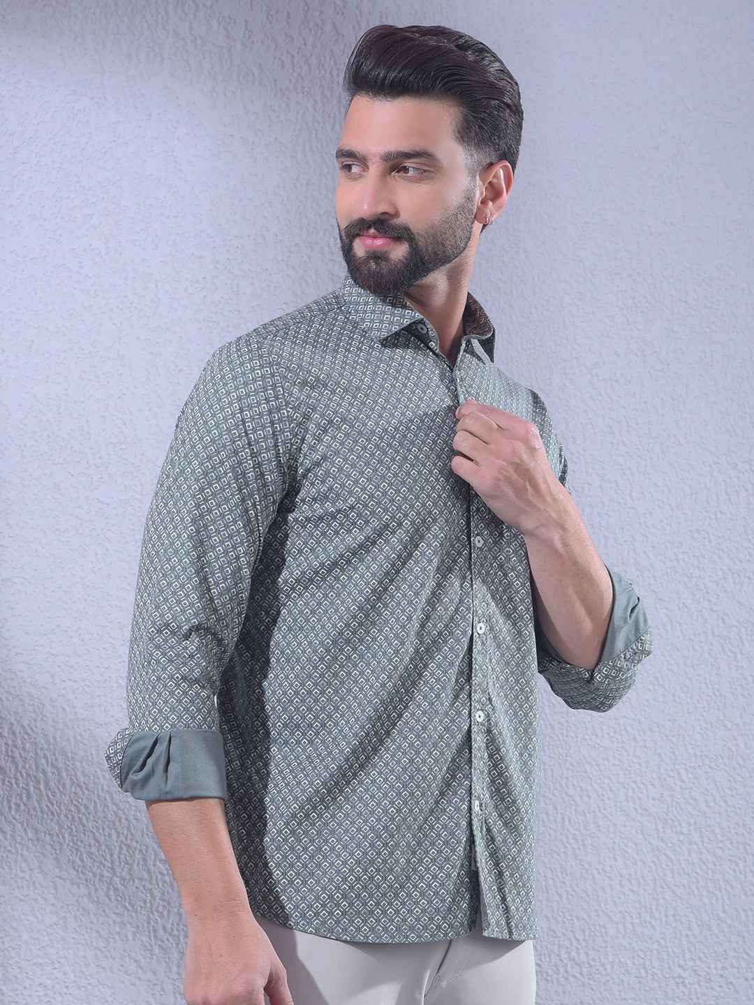 Green Printed Shirt