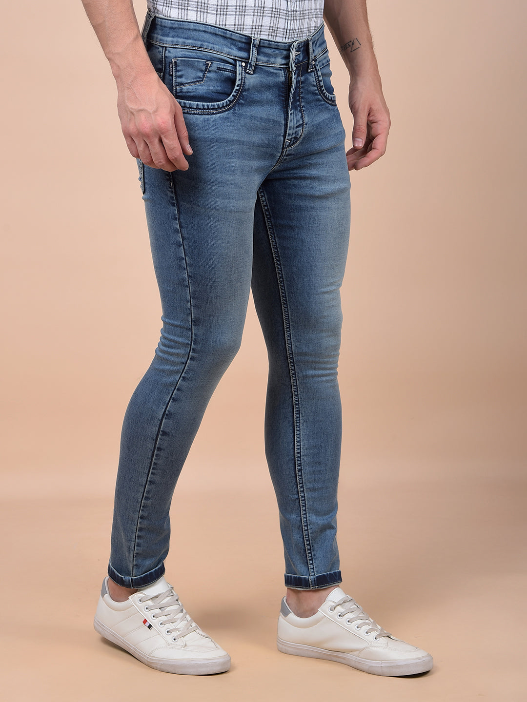 Sculpted Blue Skinny Jeans