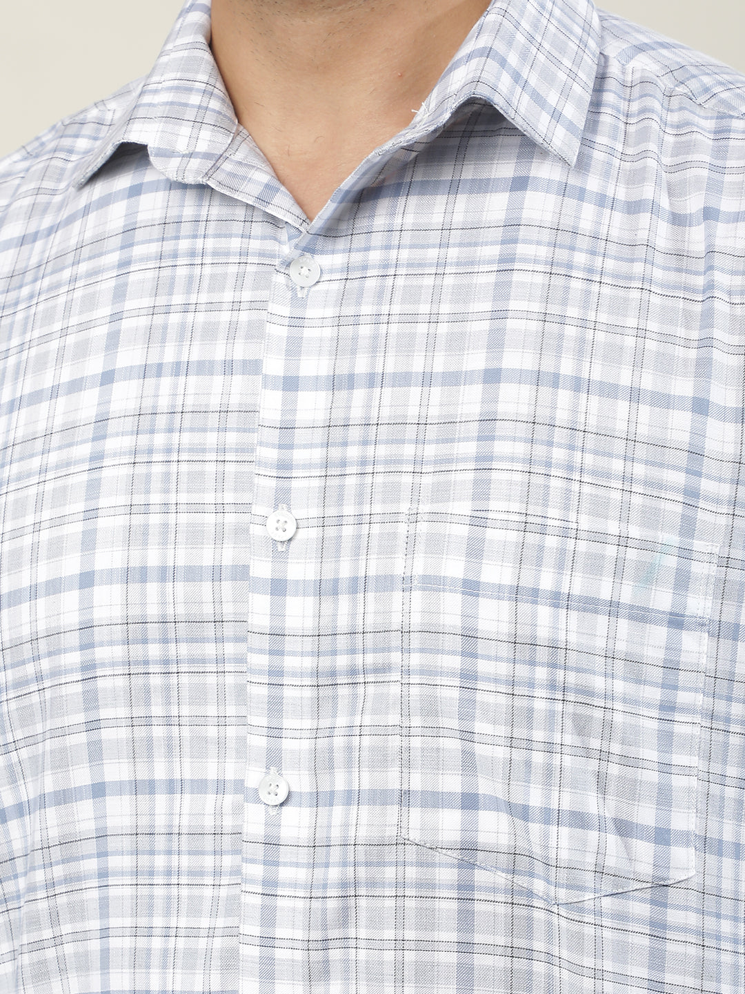 Blue Checked 100% Cotton Shirt