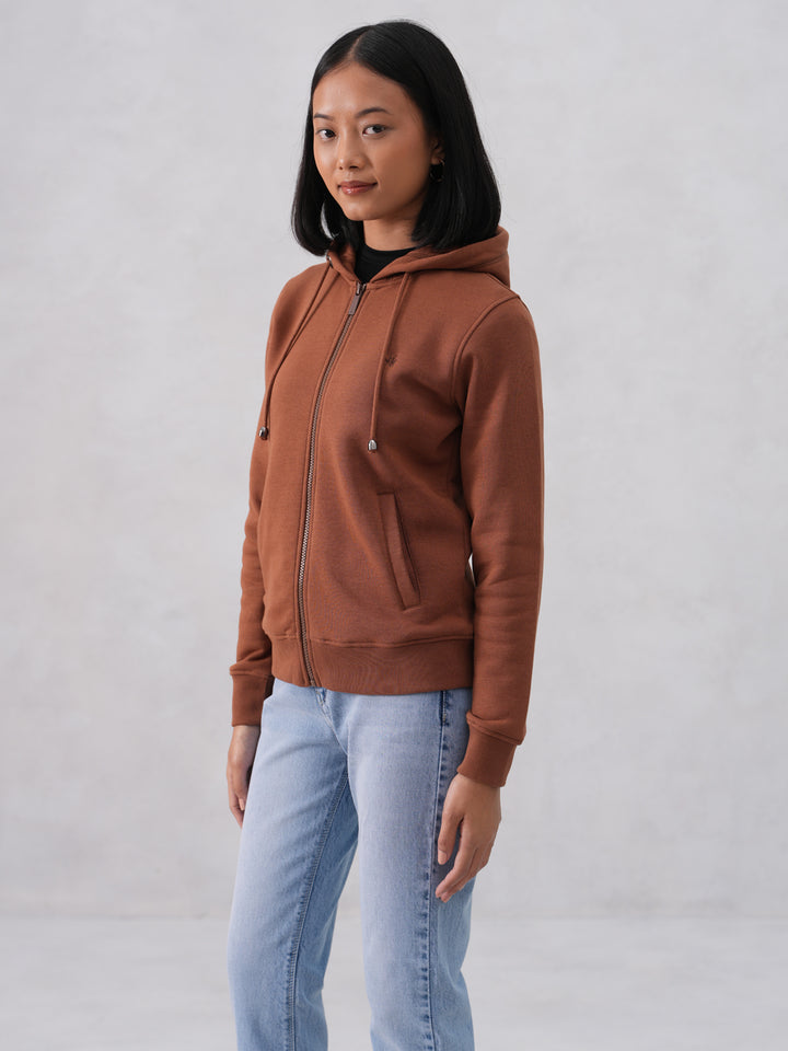 Brown Hooded Neck Sweatshirt