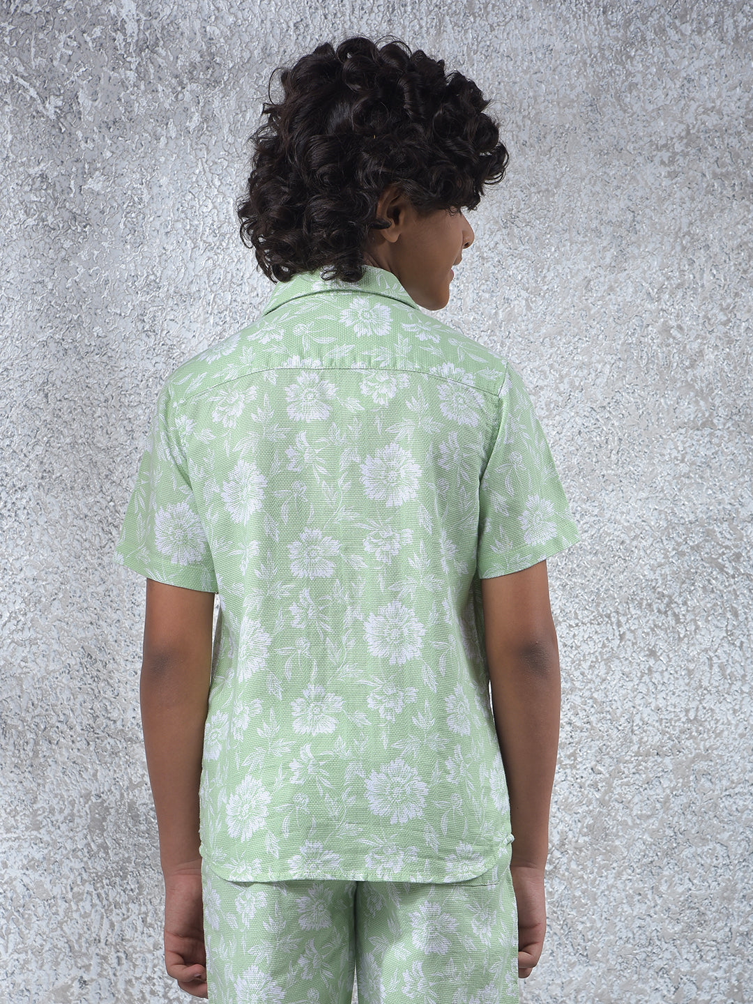 Multi-Color Typographic Print 100% Cotton Cuban Collar Shirt-Boys Shirts-Crimsoune Club