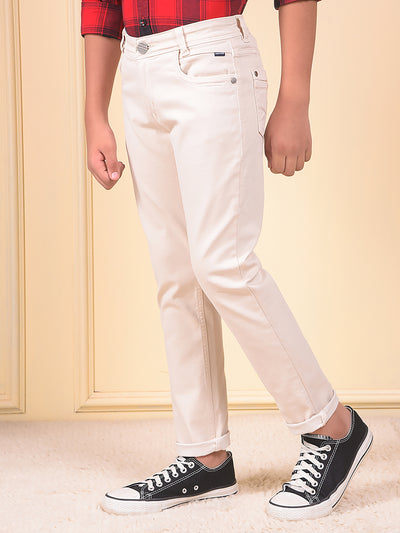 Stylish Beige Slim Fit Jeans