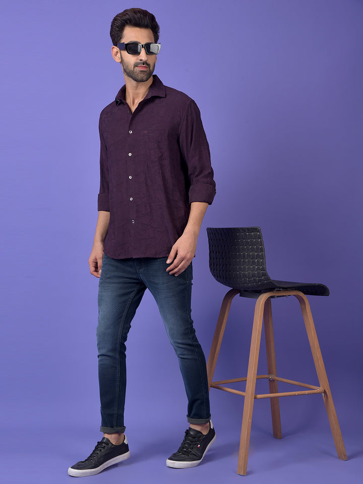 Wine Jacquard Shirt