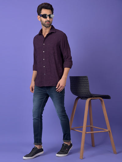 Wine Jacquard Shirt