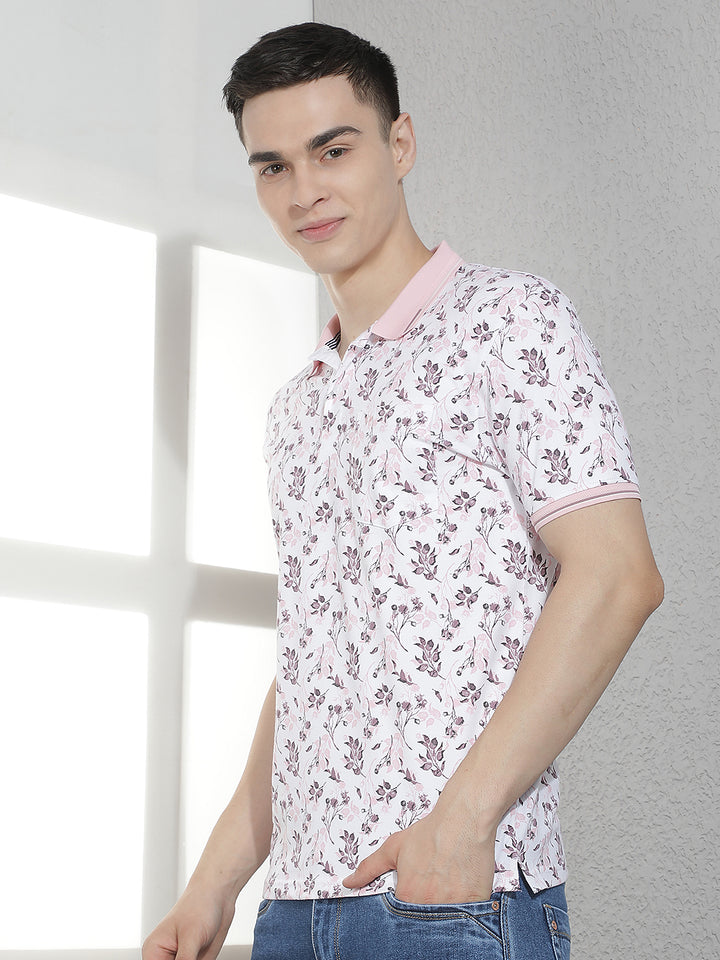 Peach Floral Print T-Shirt