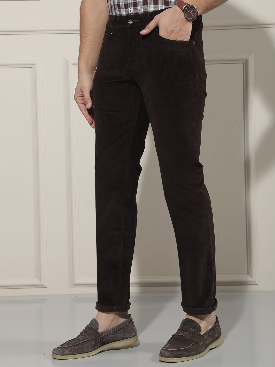 Signature Hazelwood Brown Corduroy Trousers