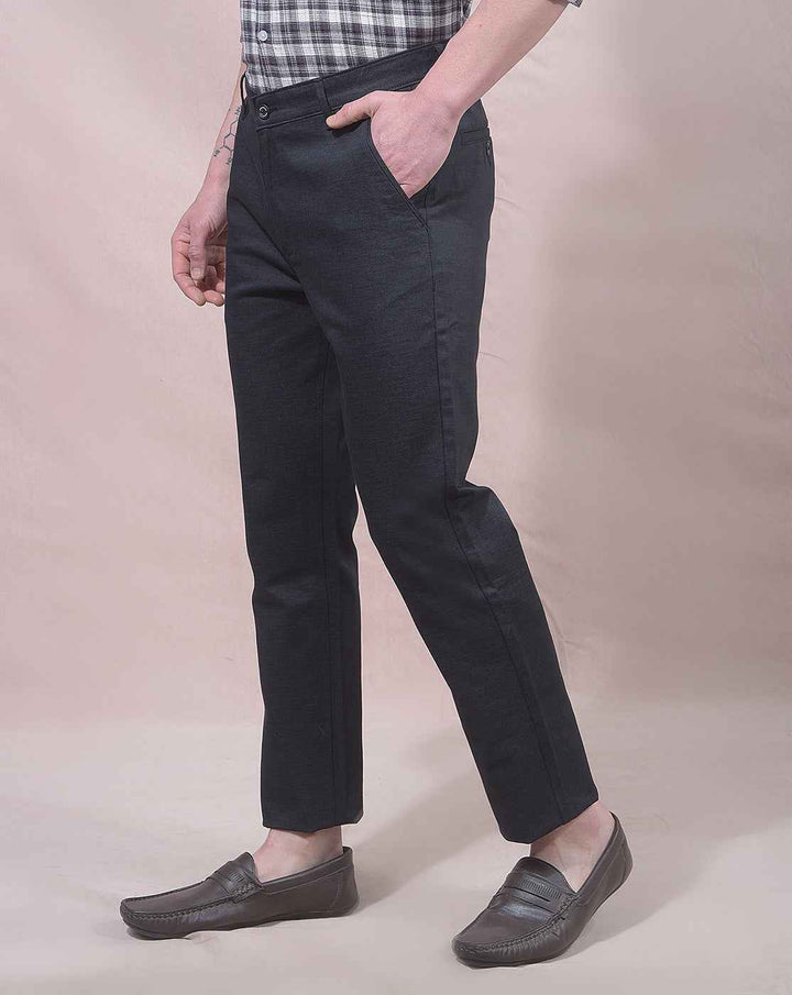 Orbit Black Printed Trousers