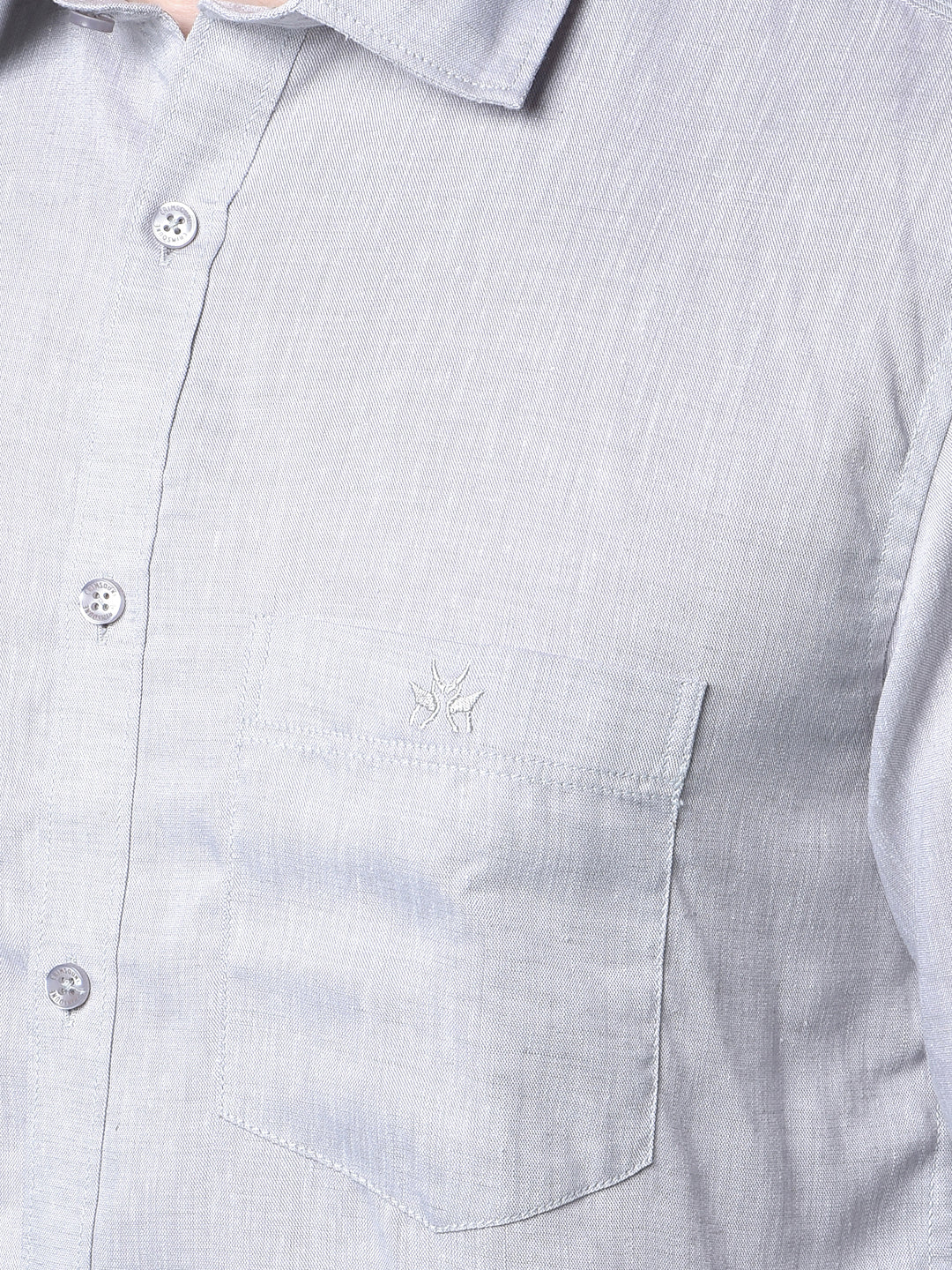 Grey Linen Shirt-Men Shirts-Crimsoune Club