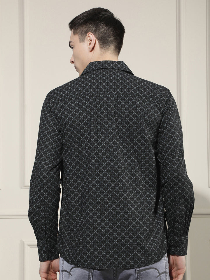 Midnight Black Printed Shirt