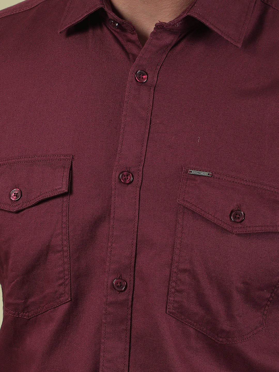 Maroon 100% Cotton Shirt