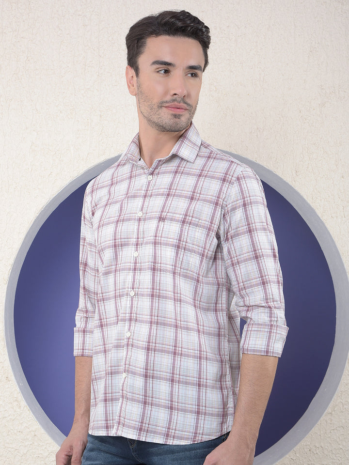 Rose Grid Brown Checked Shirt