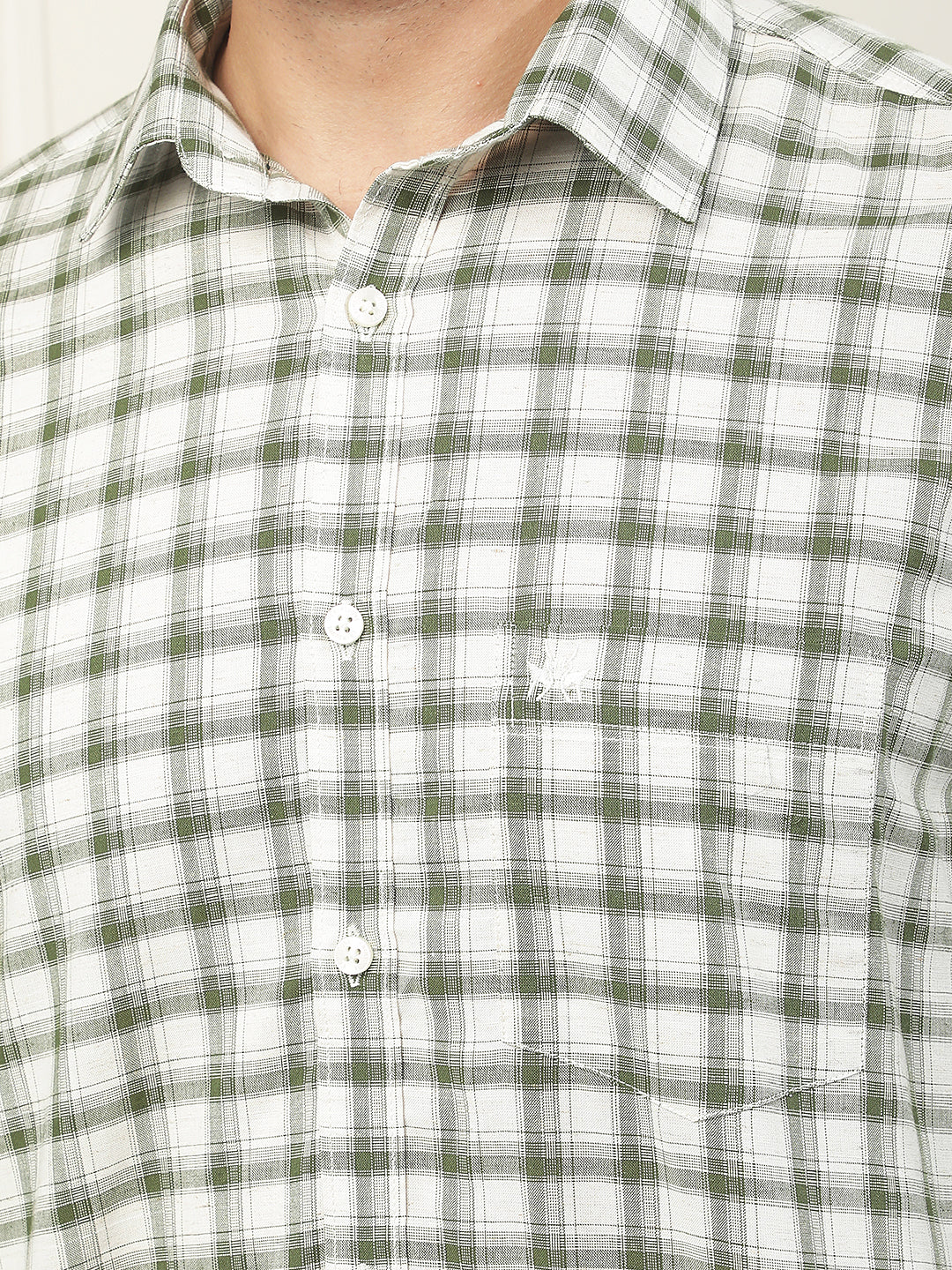 Green Checked Linen Shirt