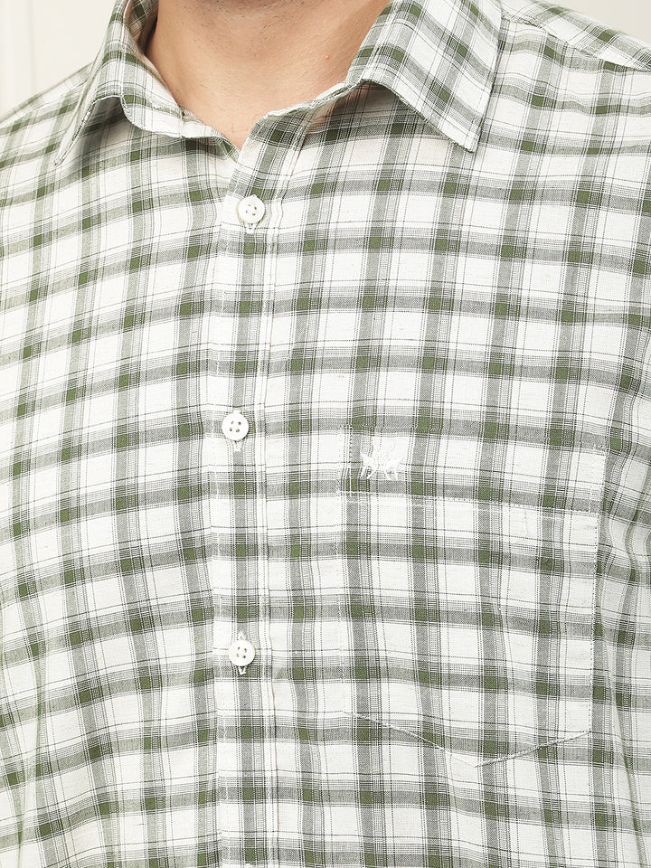 Green Checked Linen Shirt