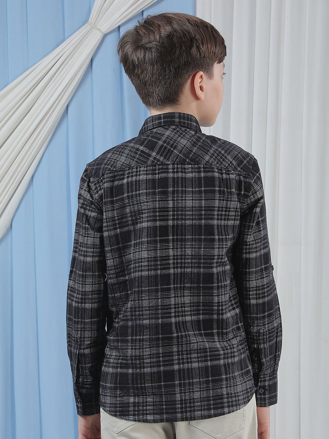 Multi-Color 100% Cotton Corduroy Check-Shirt