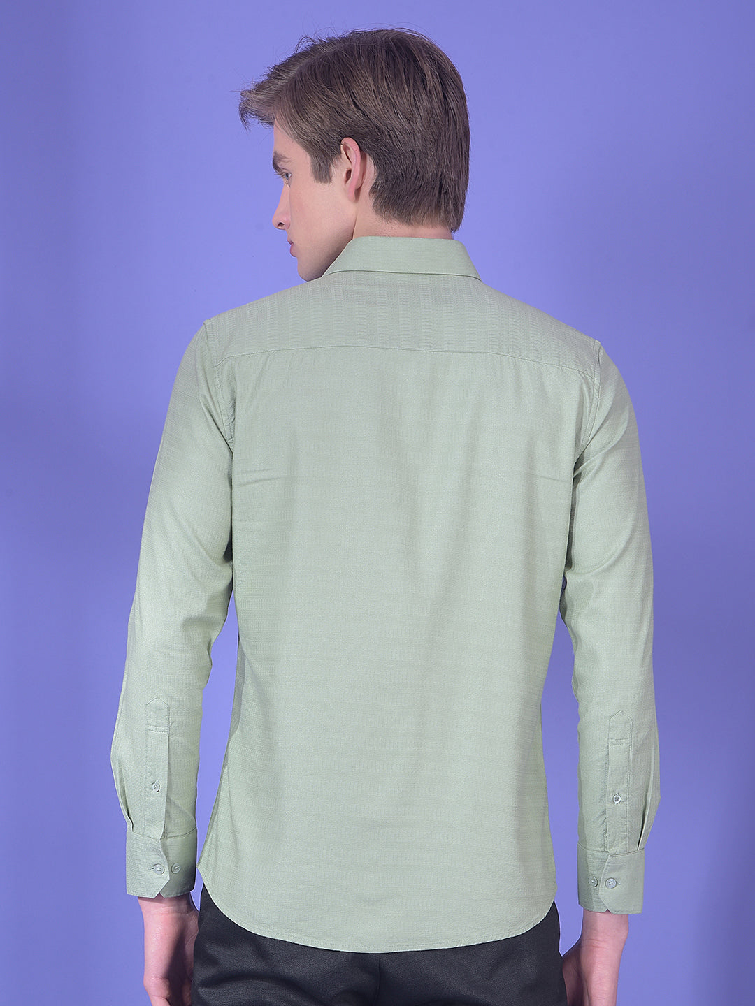 Solace Green Textured Shirt