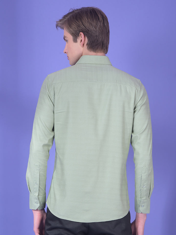 Solace Green Textured Shirt