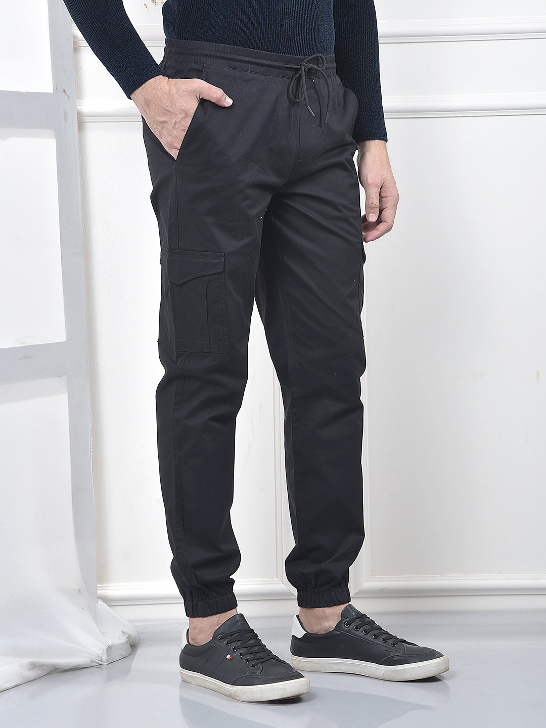 Chic Black Cargo Joggers
