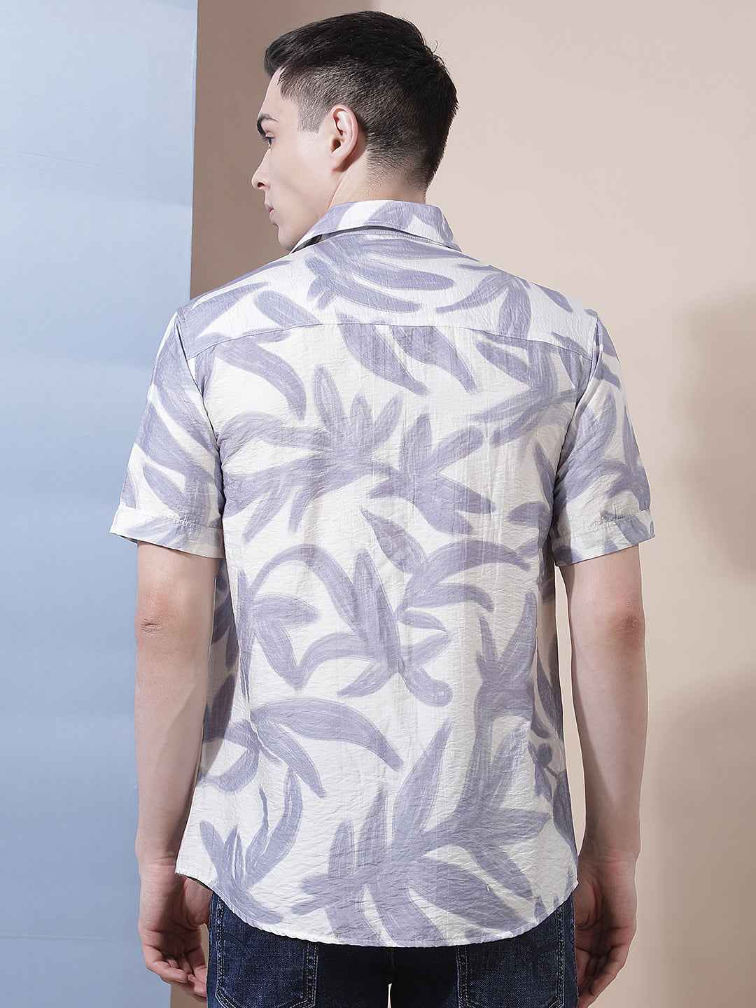 Purple Floral Printed Shirt