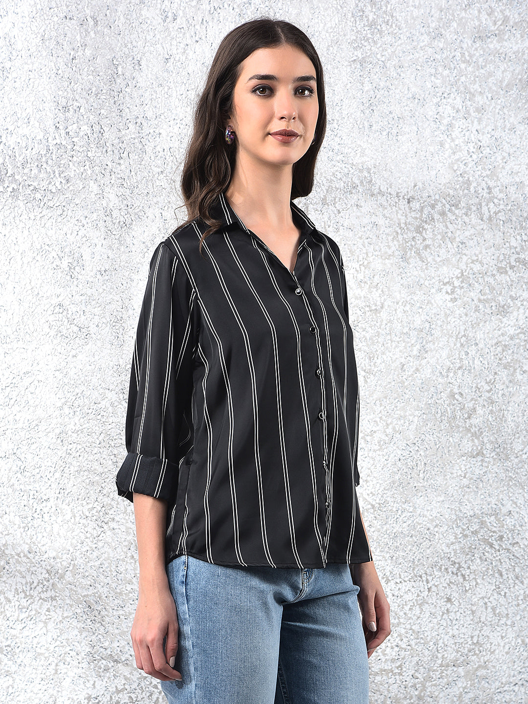 Black Vertical Stripes Shirt