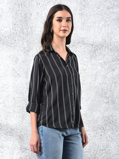 Black Vertical Stripes Shirt
