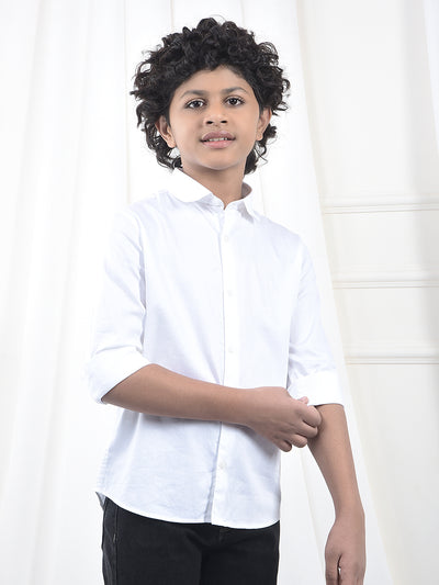 Fresh White Style 100 % Cotton Shirt