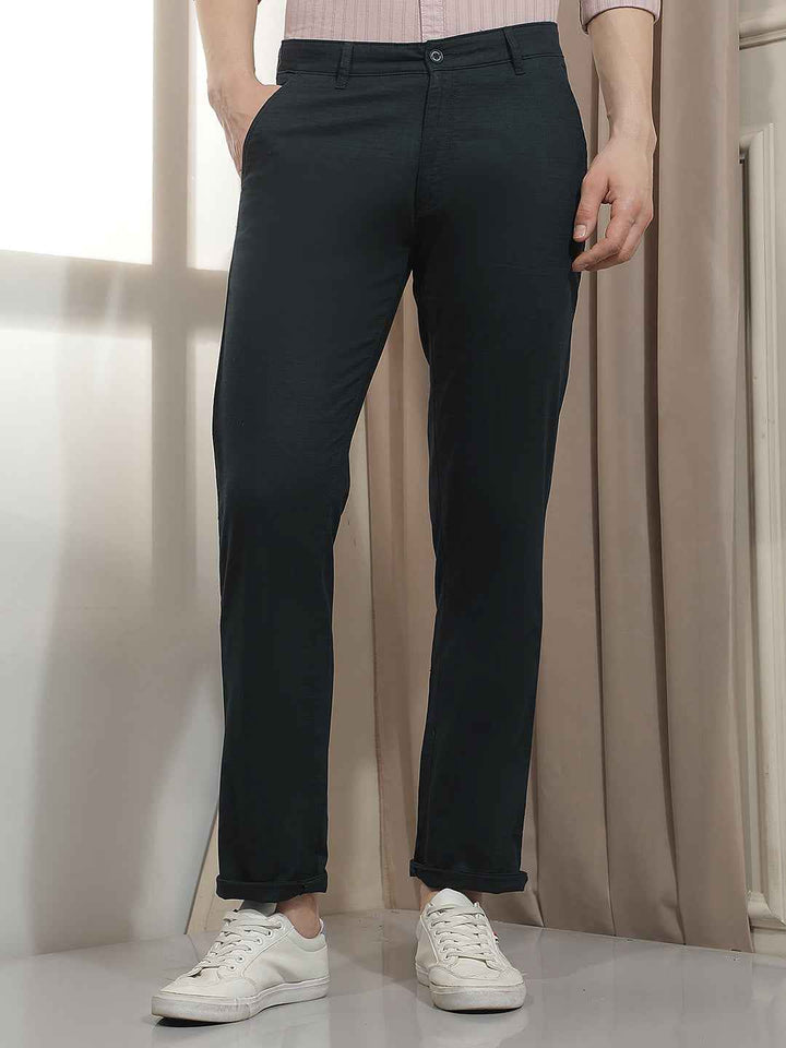 Navy Blue 100% Cotton Trousers