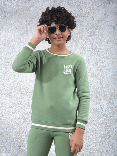 Ultra Soft Green Printed Sweatshirt