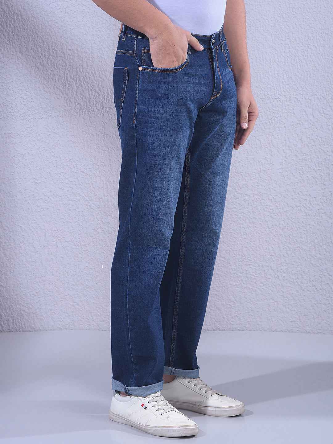 Blue Straight Vibrant Shade Jeans