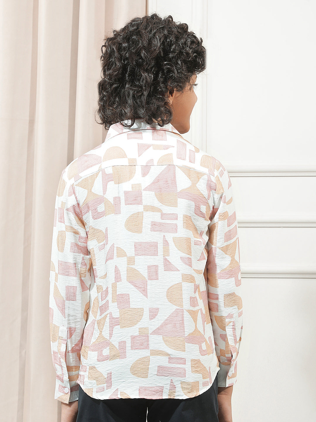 Peach Graphic Print Shirt