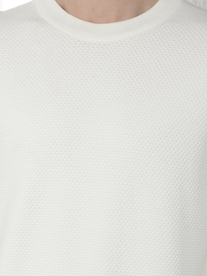 Off White Round Neck Sweater