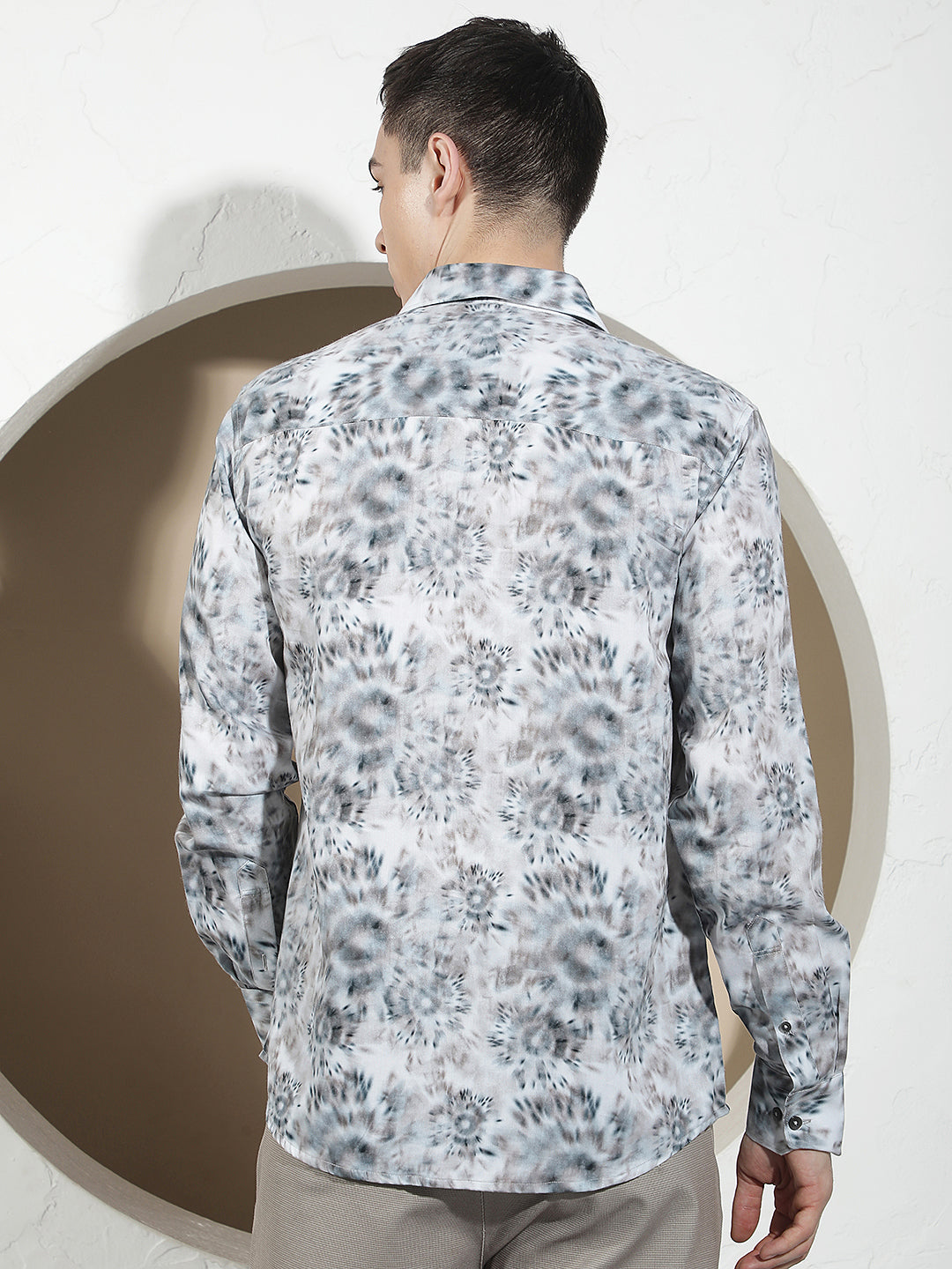 Sleek Slate Grey Printed Shirt