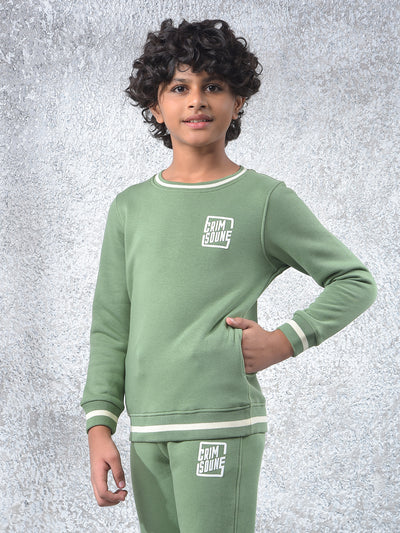 Ultra Soft Green Printed Sweatshirt