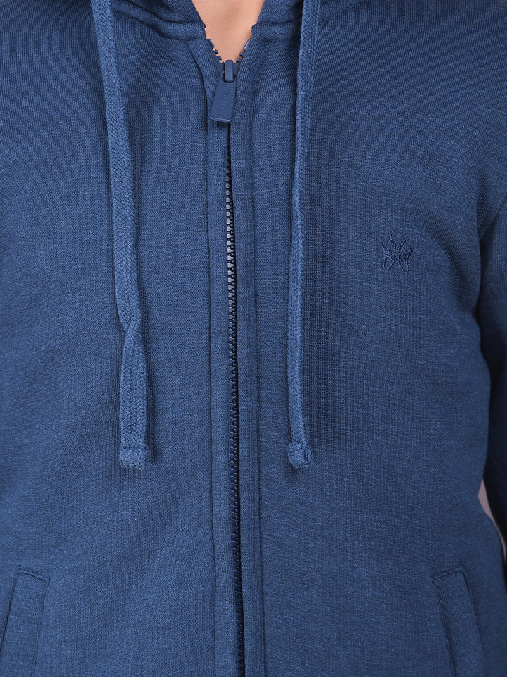 Blue Hooded Neck Sweatshirt